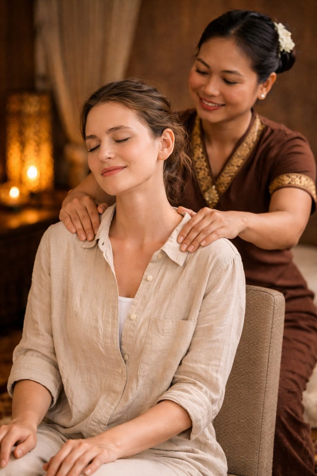 Traditional Thai massage treatment at a professional spa in Shivamogga,  Karnataka